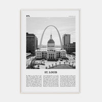 St. Louis No 1 Poster White Wood / 8x12 in Nbourhood Travel B&W Poster