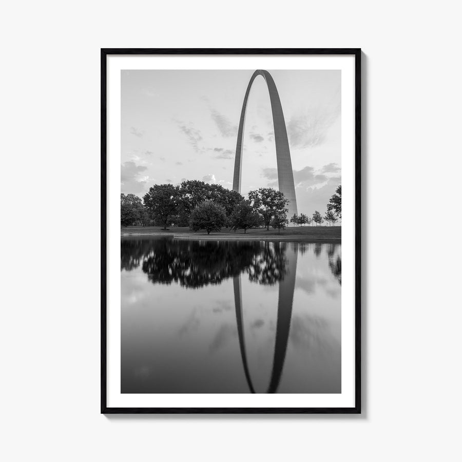 St. Louis no. 2 black & white photo poster of Missouri, USA – vertical wall art, unframed print shown in interior mockup
