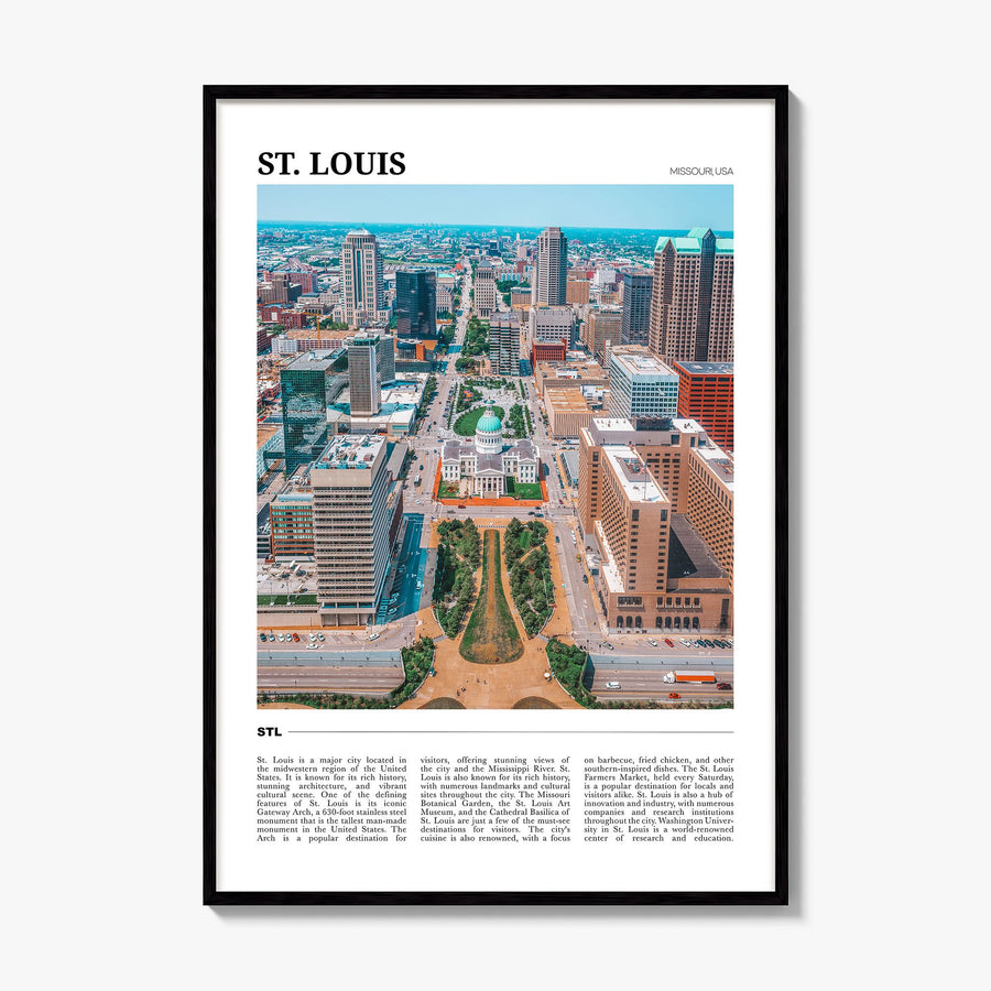 St. Louis Travel Poster, framed poster mockup