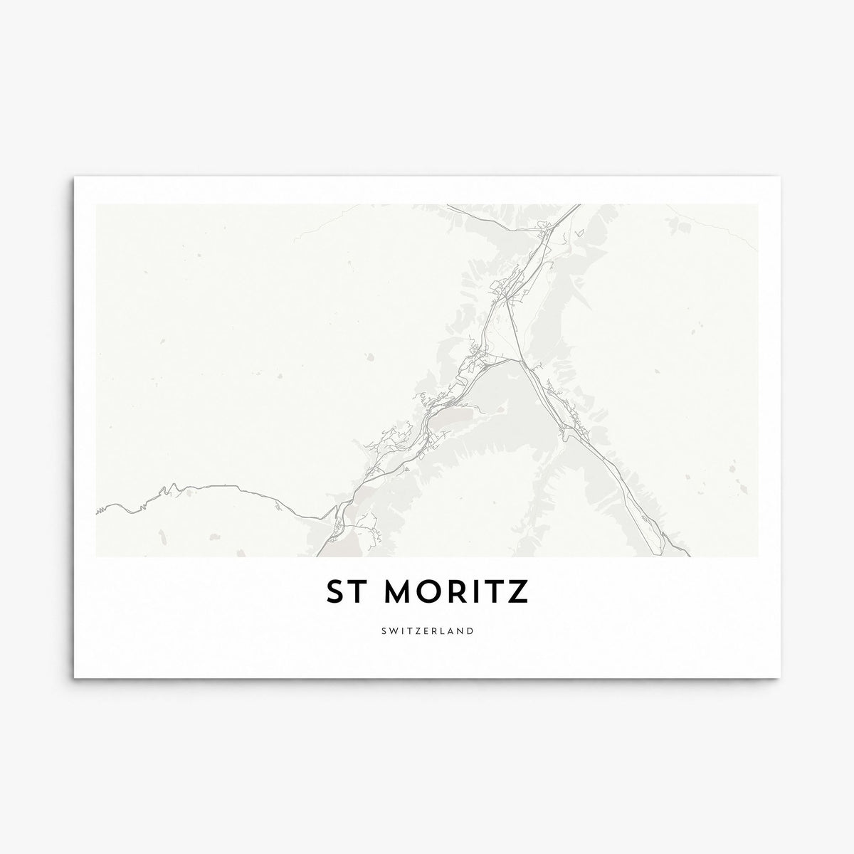 St. Moritz Map Poster, print only (unframed)