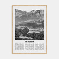 St. Moritz Poster Natural Wood / 8x12 in Nbourhood Travel B&W Poster