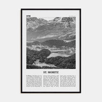 St. Moritz Poster Black Wood / 8x12 in Nbourhood Travel B&W Poster