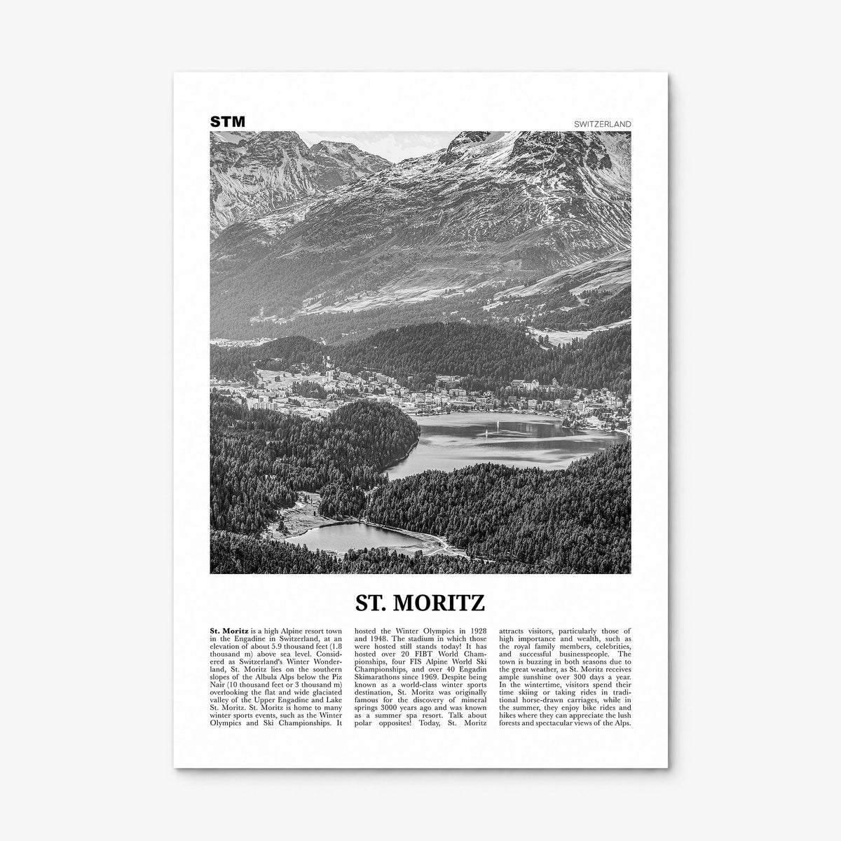 St. Moritz Newspaper Poster, print only (unframed)