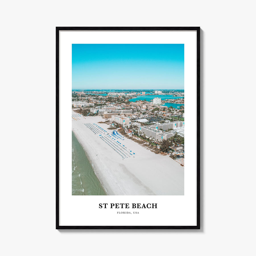 St. Pete Beach colorful classic poster of Florida, USA – vertical wall art, unframed print shown in interior mockup