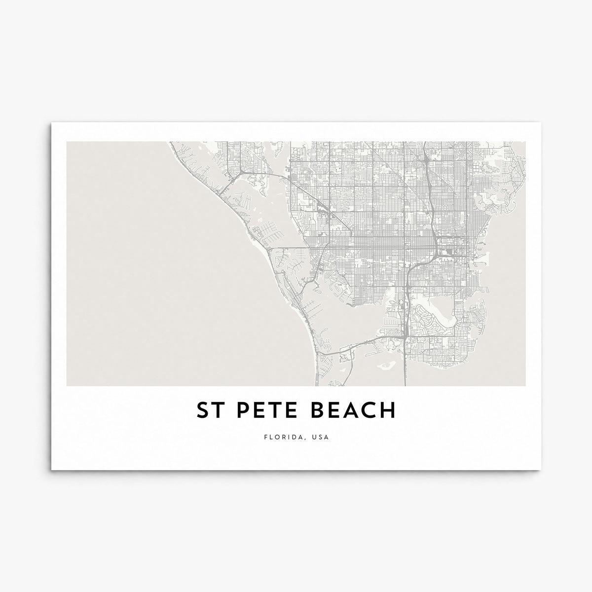 St. Pete Beach Map Poster, print only (unframed)