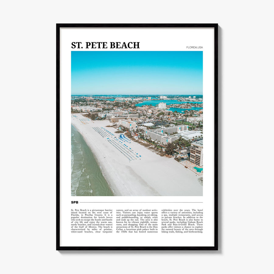 St. Pete Beach Travel Poster, framed poster mockup
