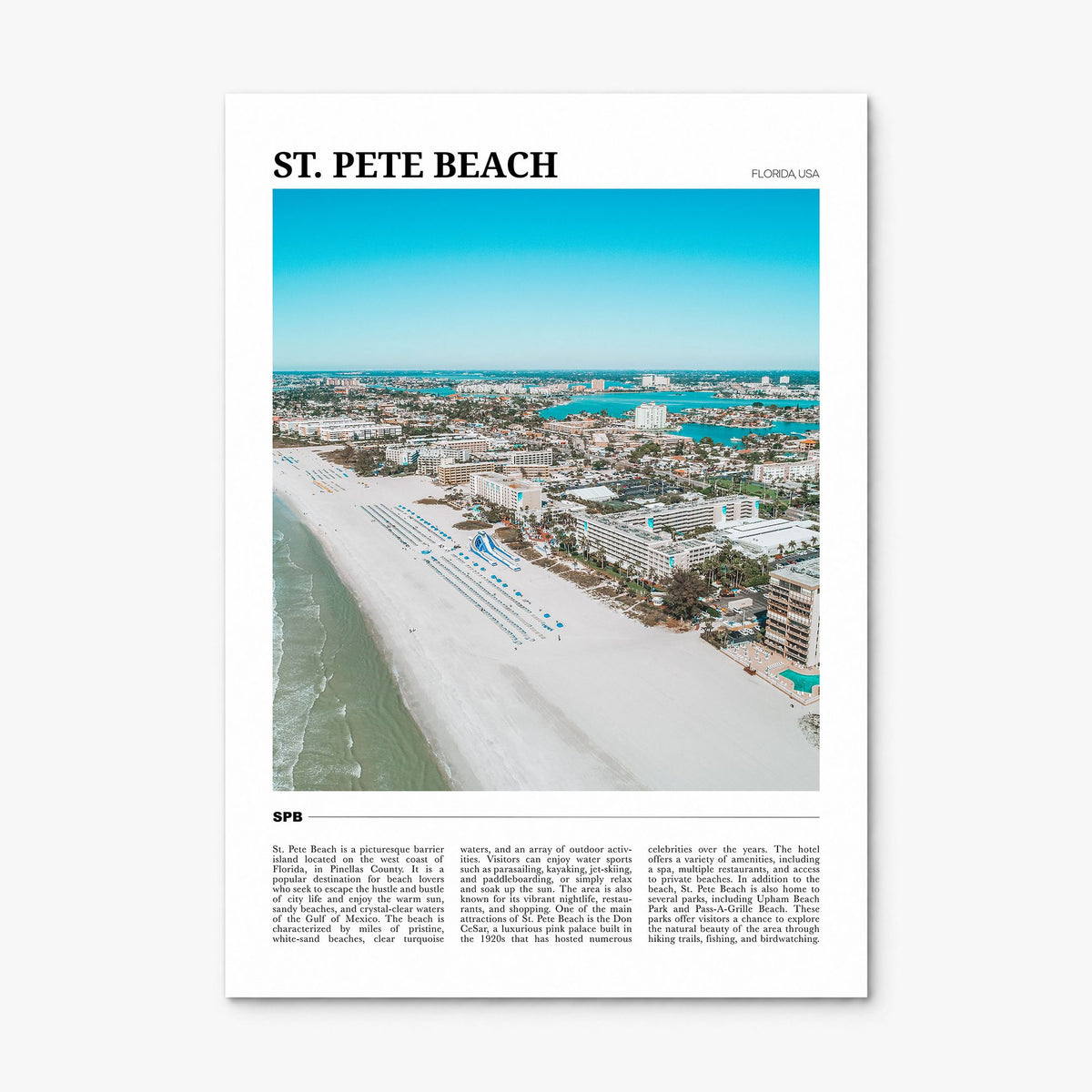 St. Pete Beach Travel Poster, print only (unframed)