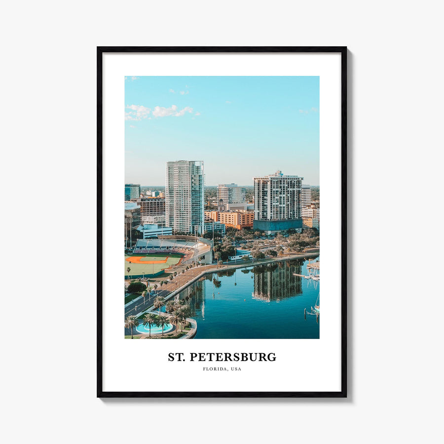 St. Petersburg, Florida colorful classic poster of Florida, USA – vertical wall art, unframed print shown in interior mockup