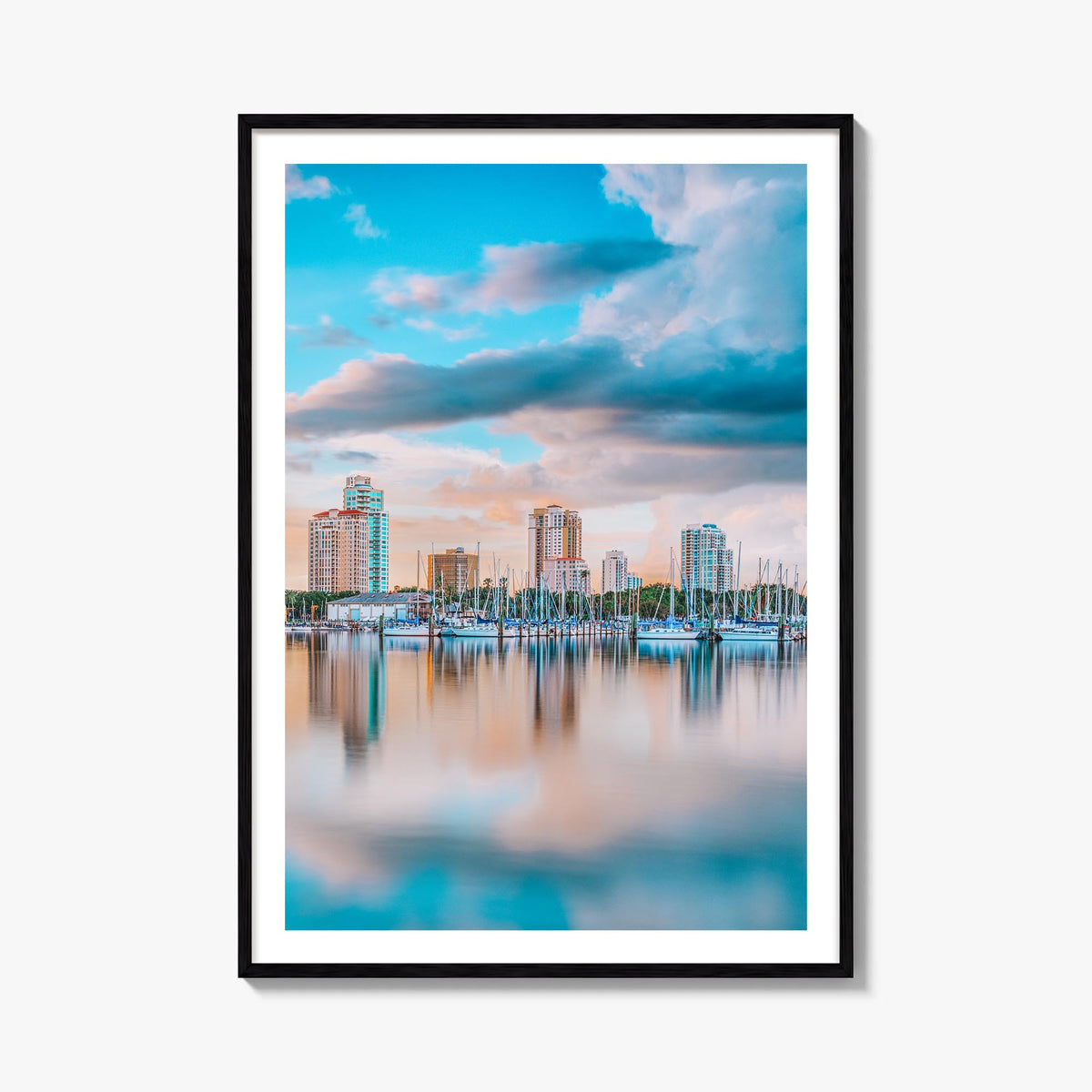 St. Petersburg, Florida colorful photo poster of Florida, USA – vertical wall art, unframed print shown in interior mockup