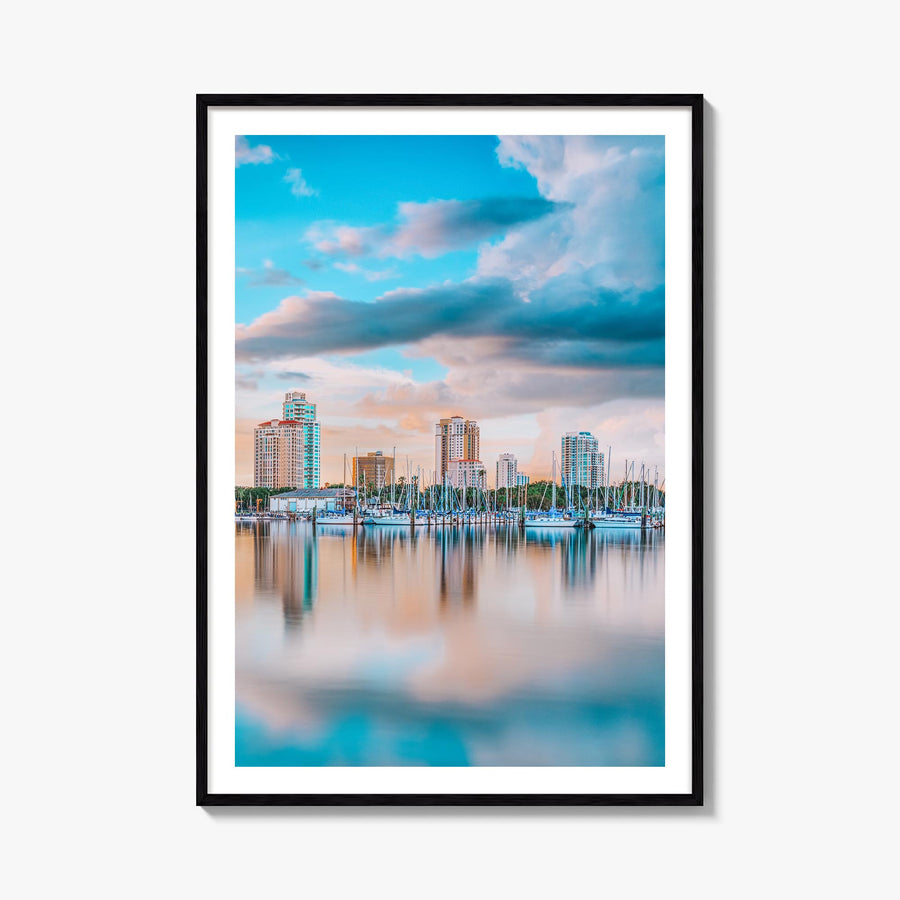 St. Petersburg, Florida colorful photo poster of Florida, USA – vertical wall art, unframed print shown in interior mockup