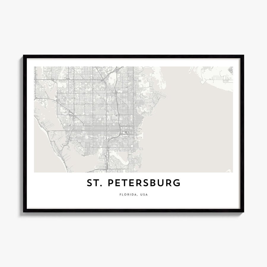 St. Petersburg, Florida Map Poster, framed poster mockup