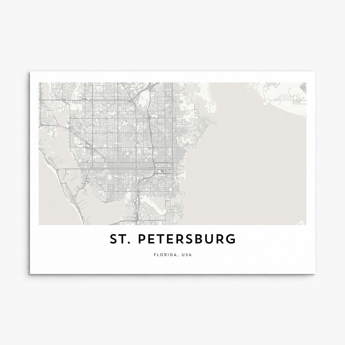 St. Petersburg, Florida Map Poster, print only (unframed)