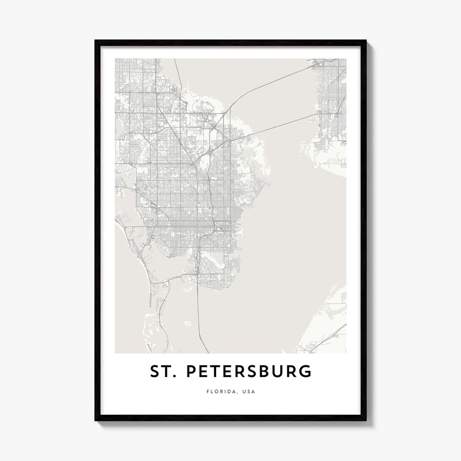 St. Petersburg, Florida Map Poster, framed poster mockup