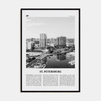 St. Petersburg, Florida No 1 Poster Black Wood / 8x12 in Nbourhood Travel B&W Poster