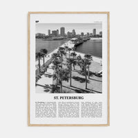 St. Petersburg, Florida No 2 Poster Natural Wood / 8x12 in Nbourhood Travel B&W Poster