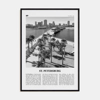 St. Petersburg, Florida No 2 Poster Black Wood / 8x12 in Nbourhood Travel B&W Poster