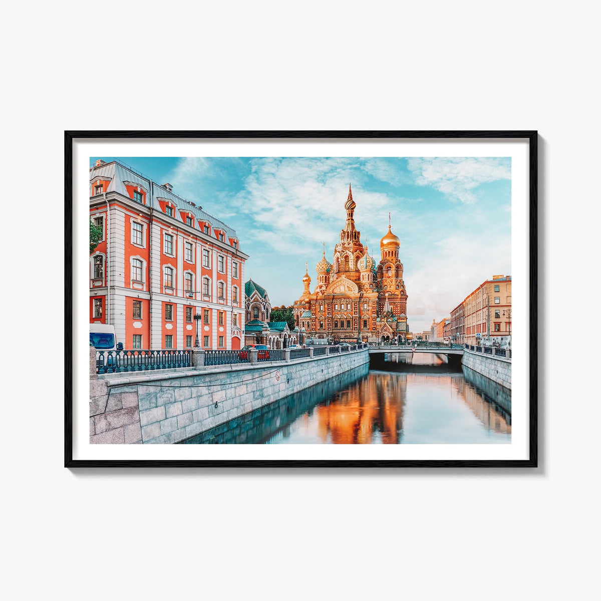 St. Petersburg, Russia colorful photo poster of Russia – horizontal wall art, unframed print shown in interior mockup