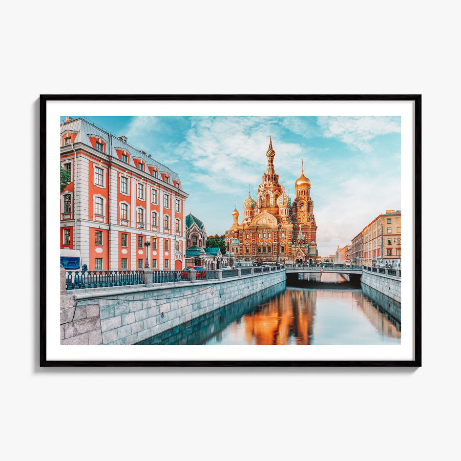 St. Petersburg, Russia Photo Poster, framed poster mockup, white border