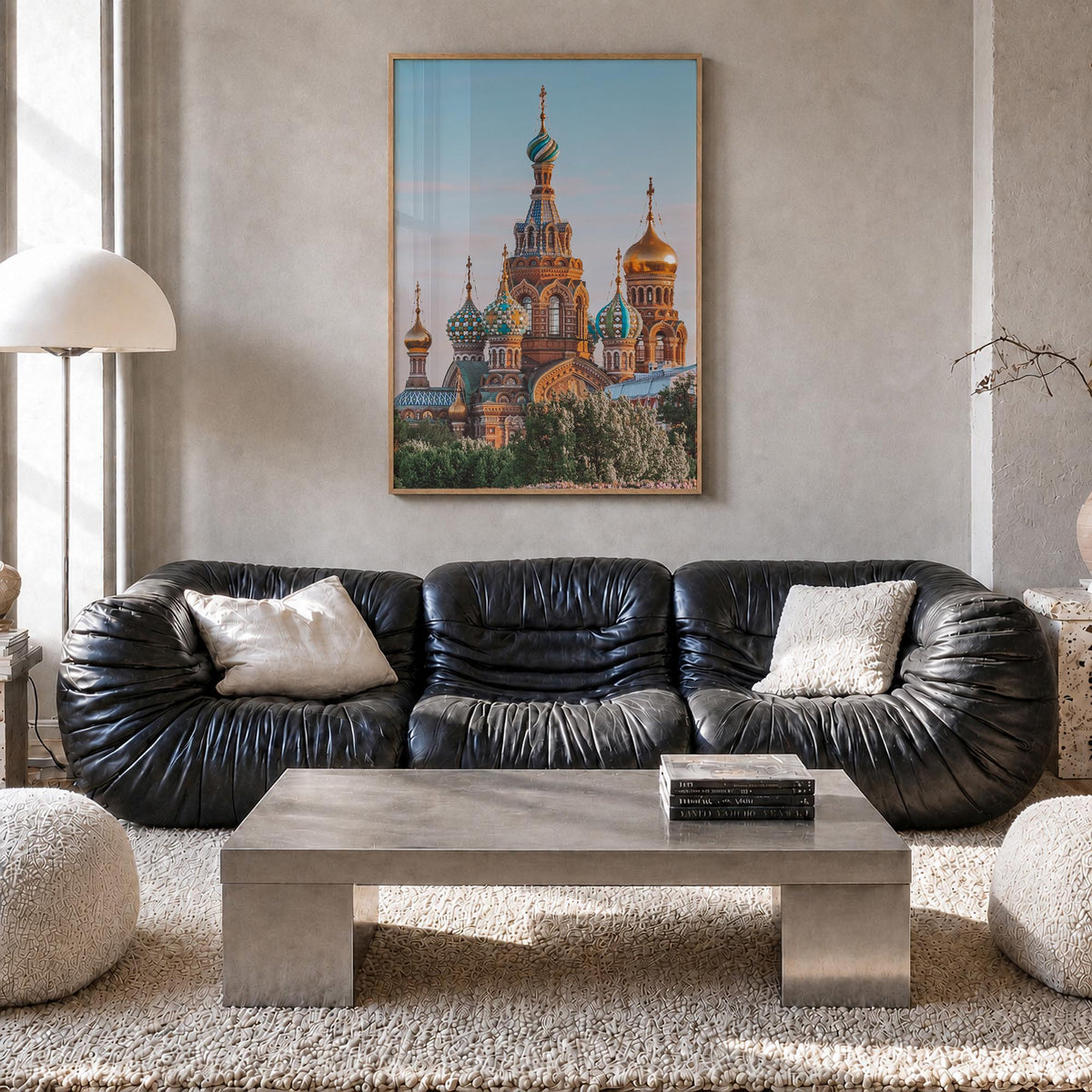 St. Petersburg, Russia no. 1 colorful photo poster of Russia – vertical wall art in natural wood frame, hanging on wall