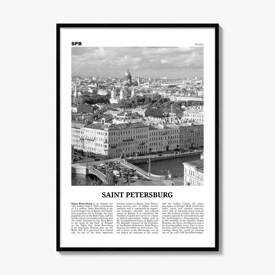 Saint Petersburg Newspaper Poster, framed poster mockup
