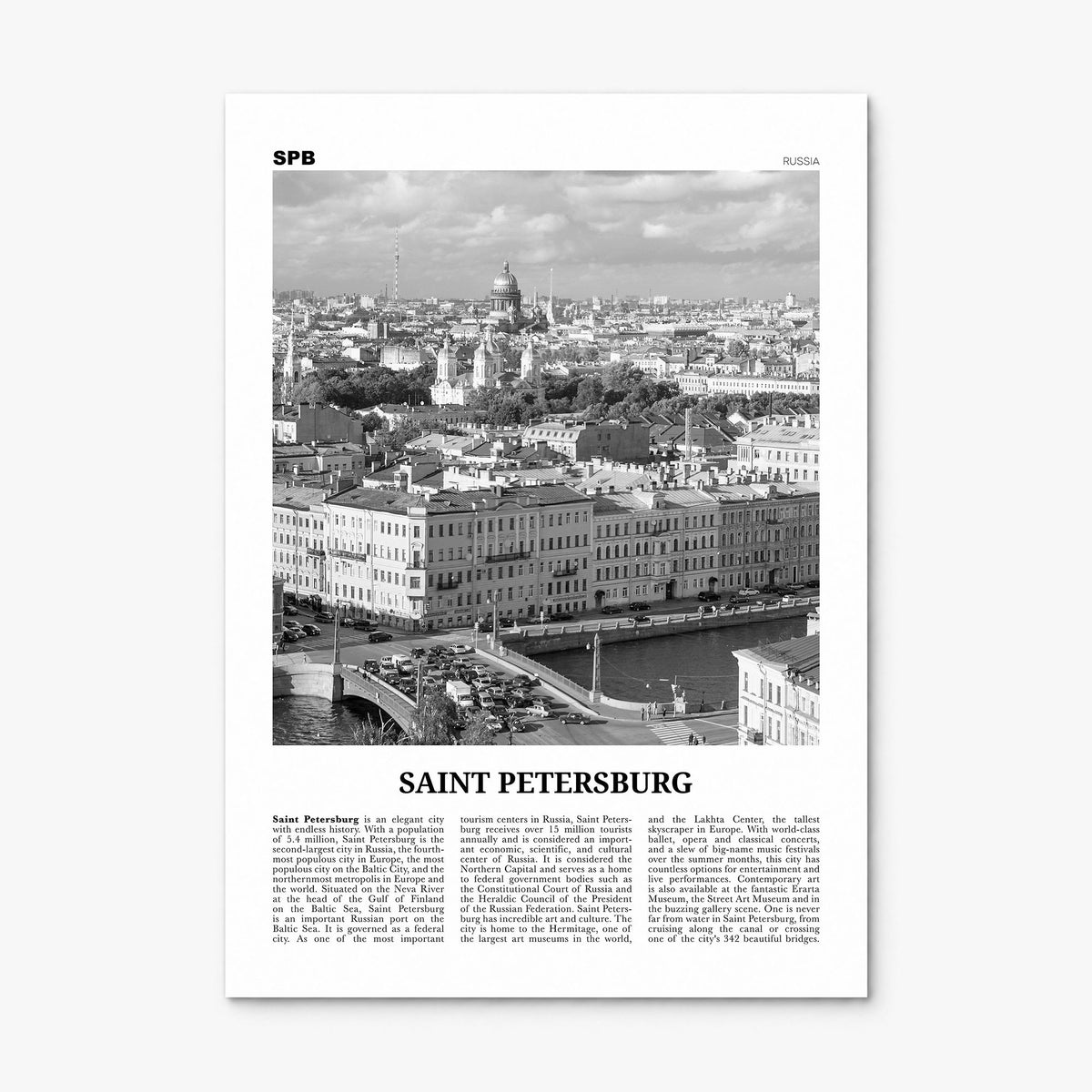 Saint Petersburg Newspaper Poster, print only (unframed)