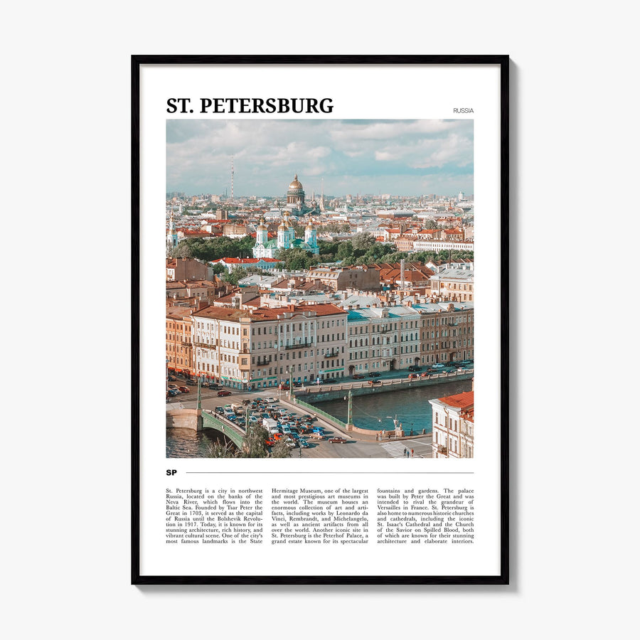 St. Petersburg, Russia Travel Poster, framed poster mockup