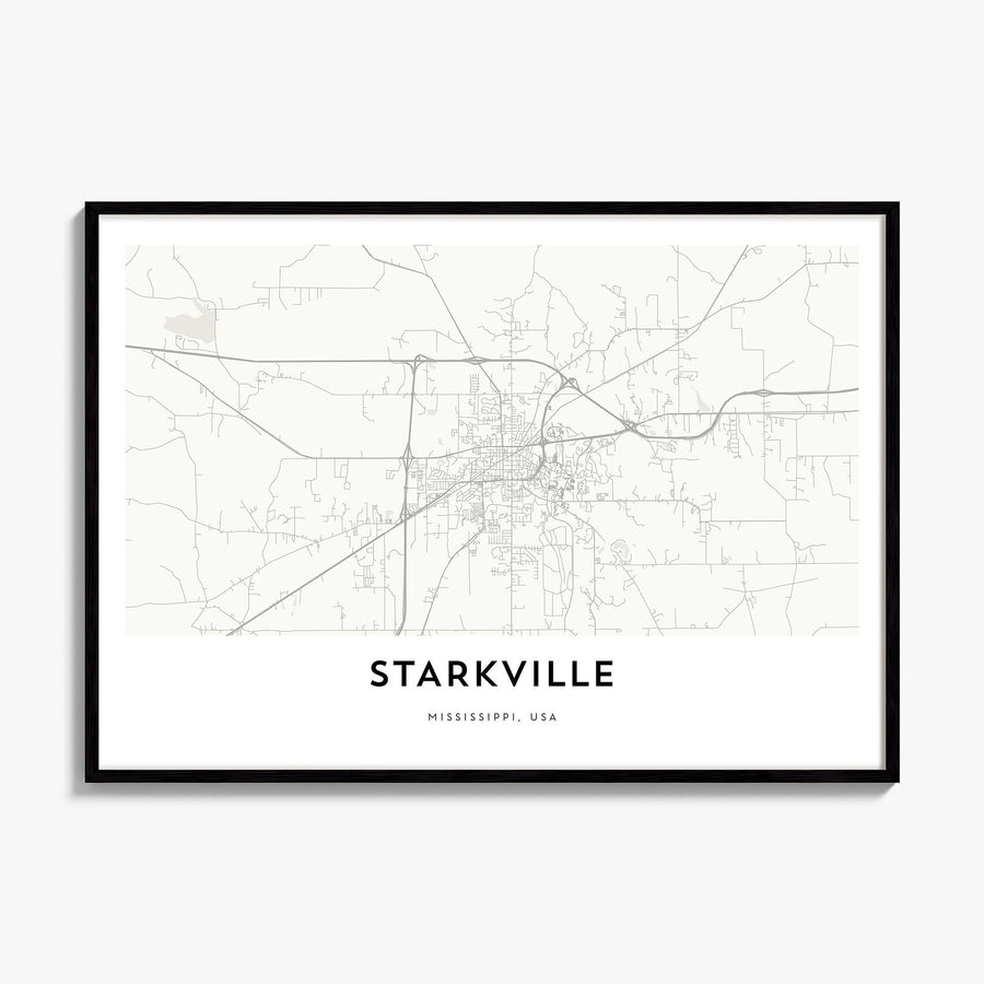Starkville Map Poster, framed poster mockup