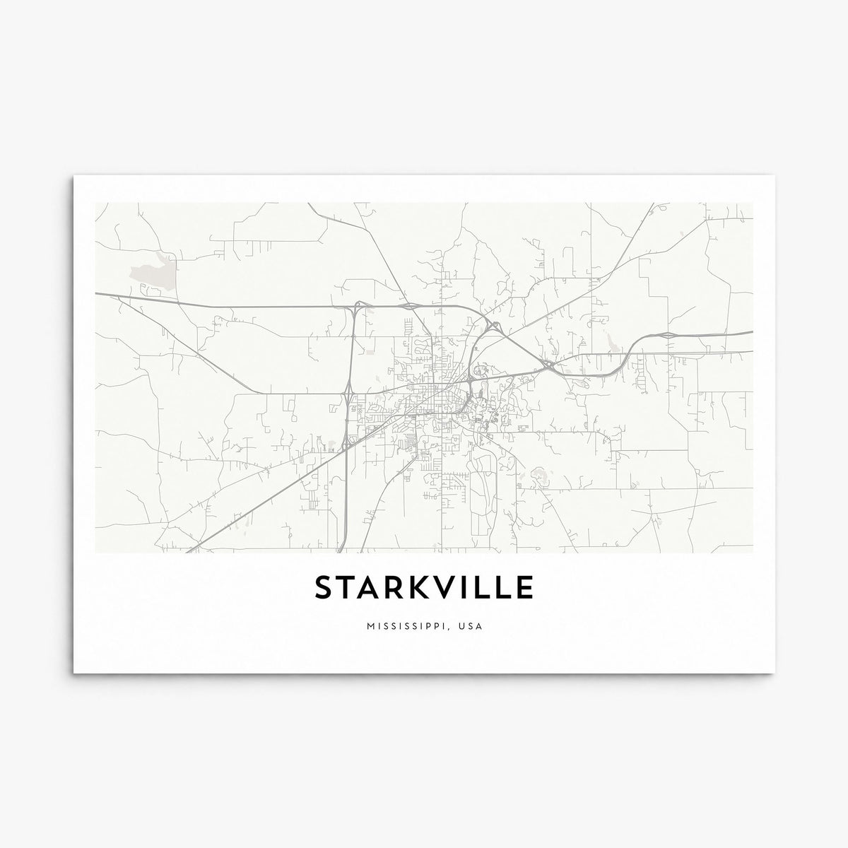 Starkville Map Poster, print only (unframed)
