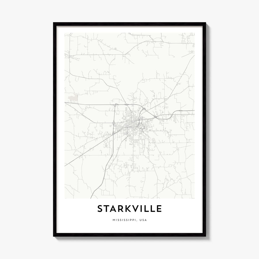 Starkville Map Poster, framed poster mockup