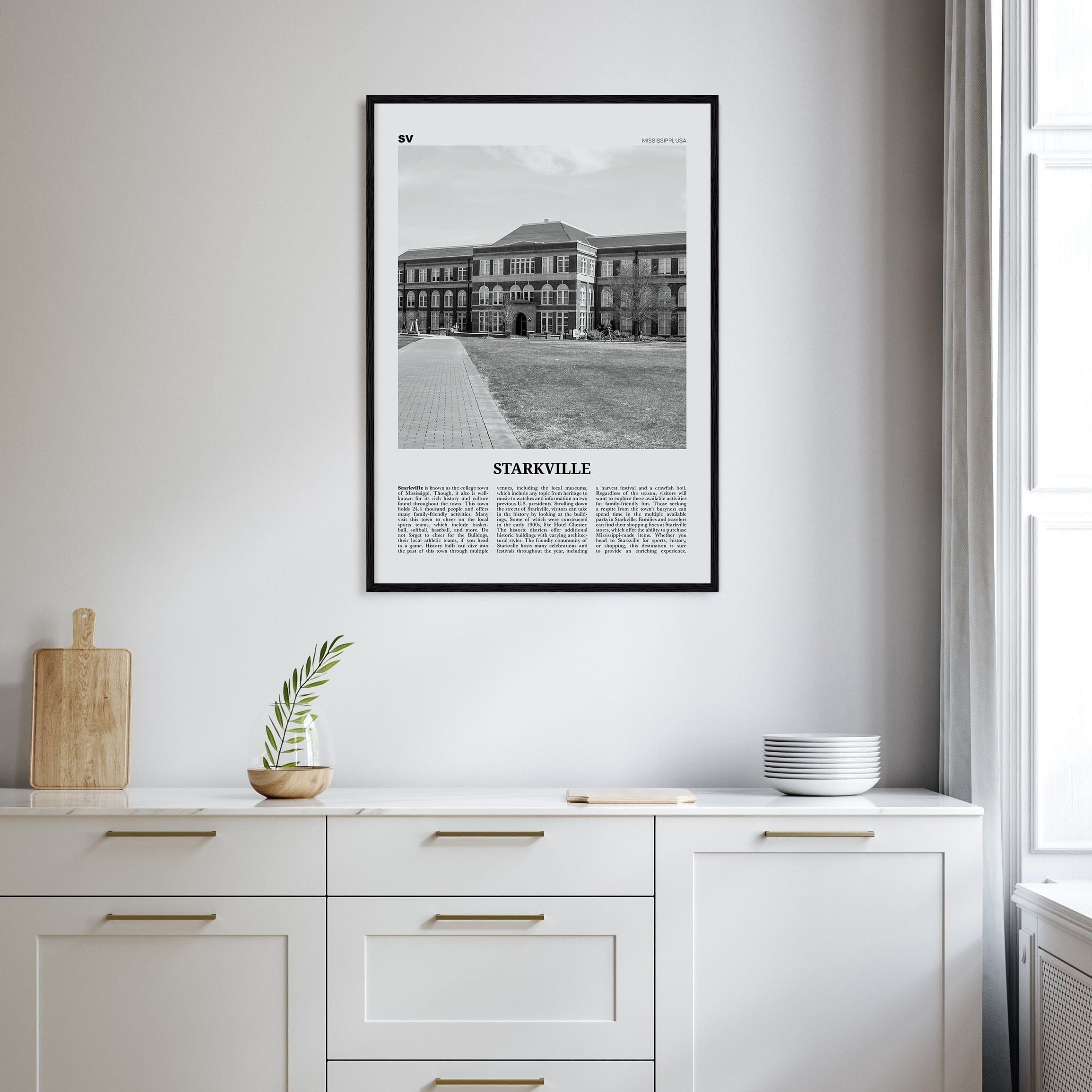 Starkville Poster Nbourhood Travel B&W Poster