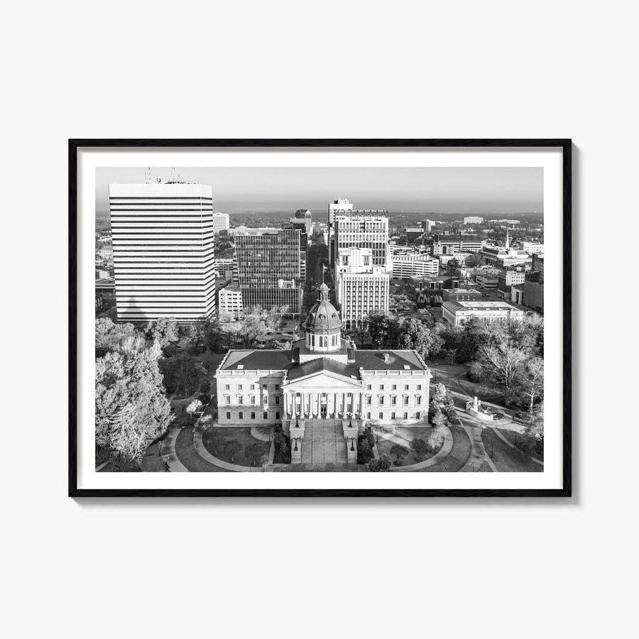 State College black & white photo poster of Pennsylvania, USA – horizontal wall art, unframed print shown in interior mockup