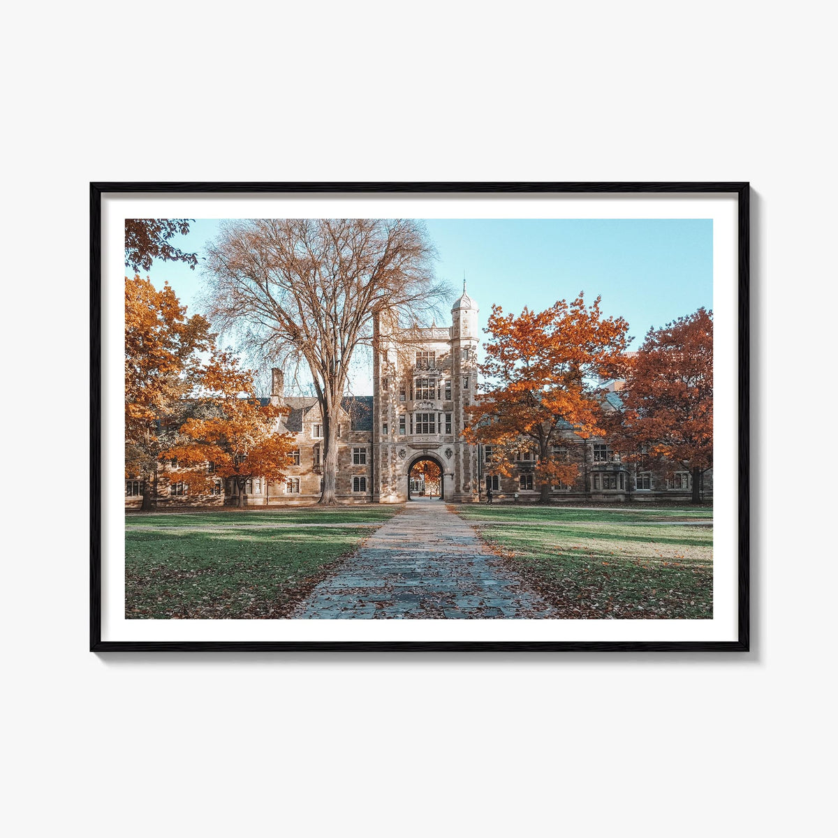 State College colorful photo poster of Pennsylvania, USA – horizontal wall art, unframed print shown in interior mockup