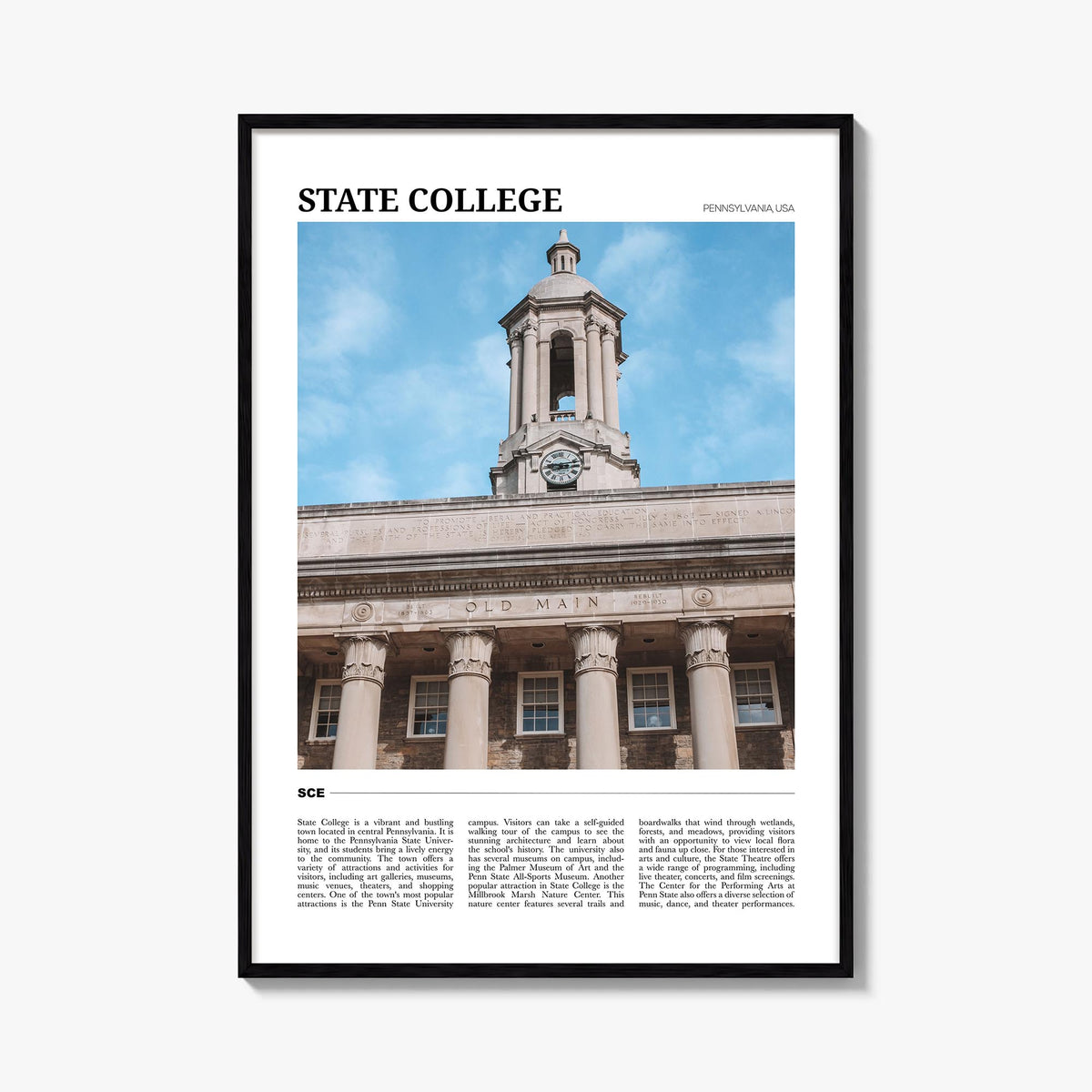 State College Travel Poster