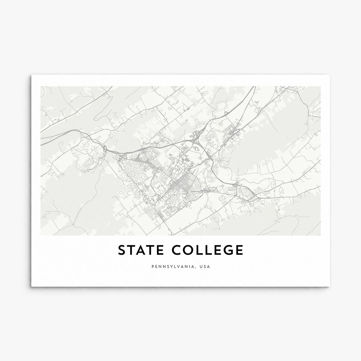State College Map Poster, print only (unframed)