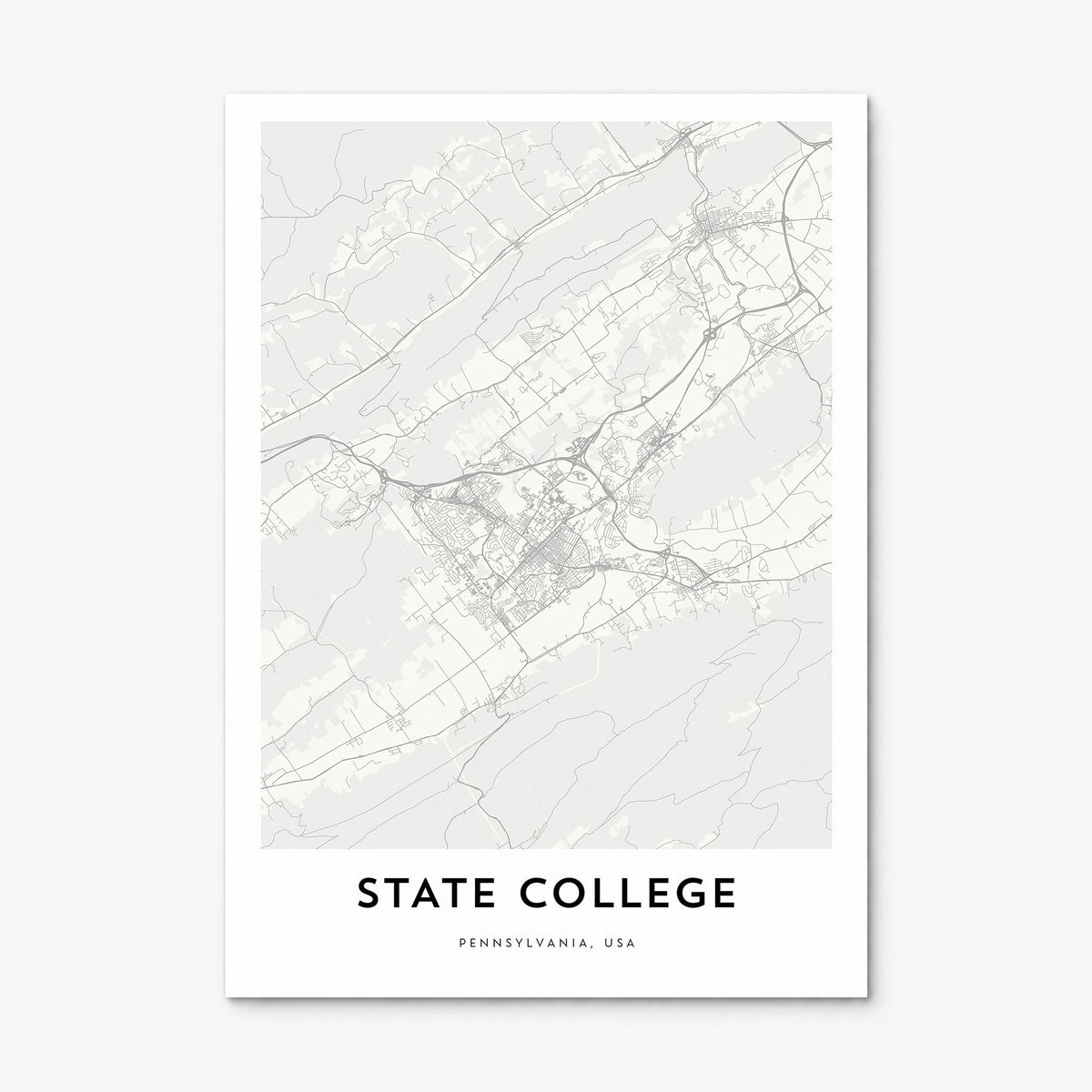 State College Map Poster, print only (unframed)