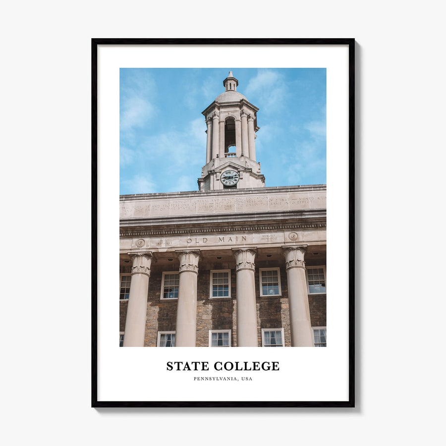 State College Classic Poster, framed poster mockup