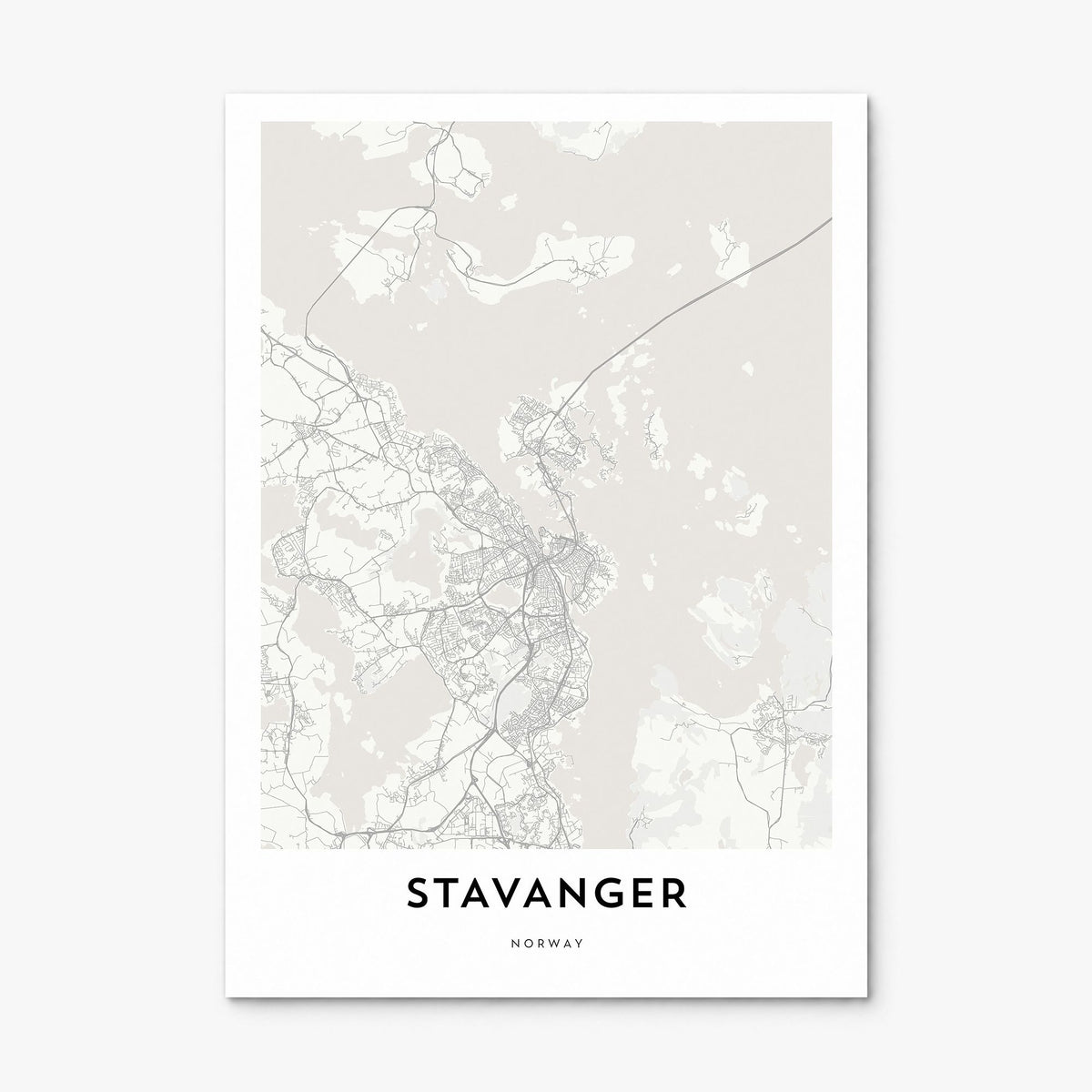 Stavanger Map Poster, print only (unframed)