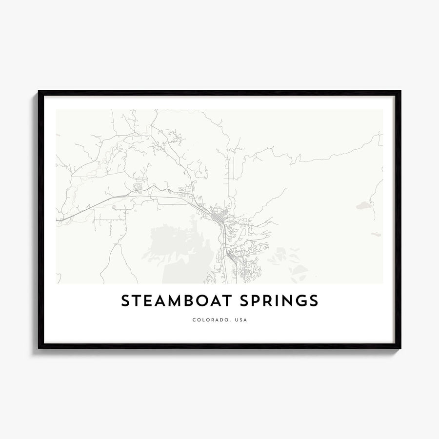 Steamboat Springs Map Poster, framed poster mockup