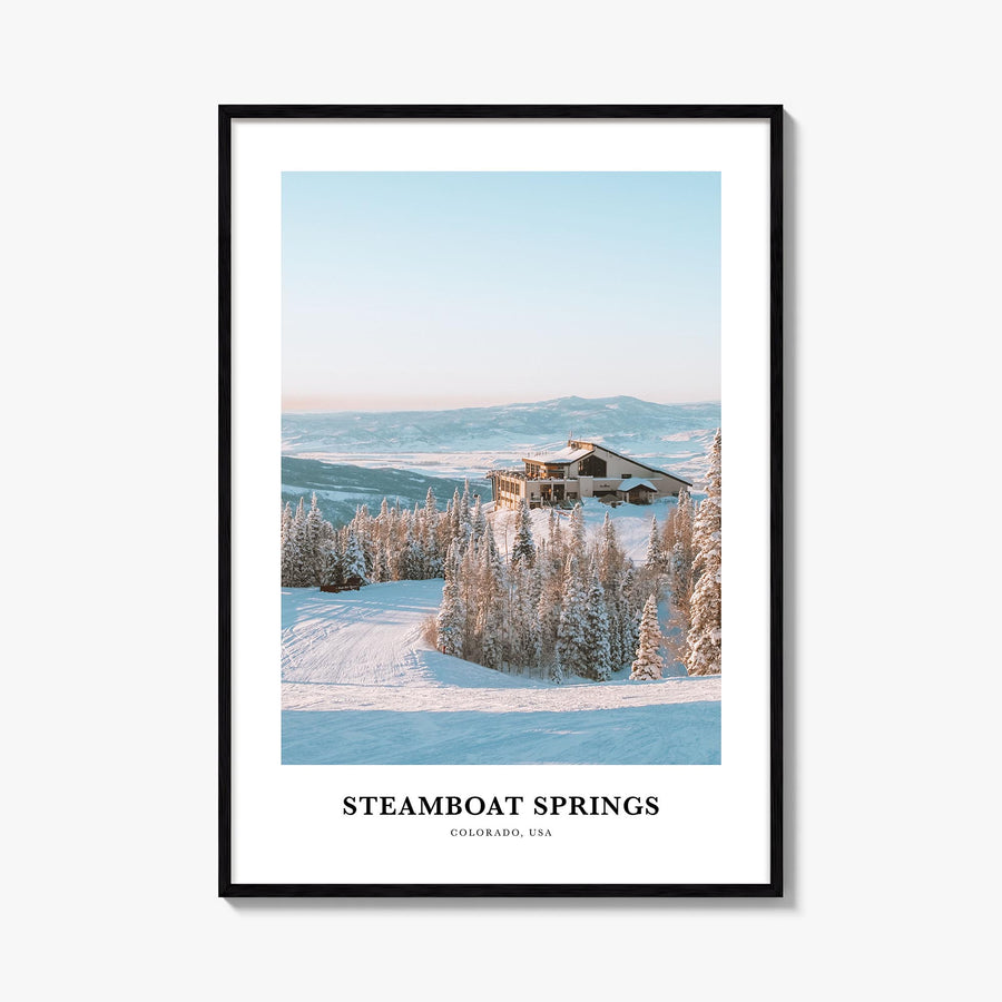 Steamboat Springs no. 1 colorful classic poster of Colorado, USA – vertical wall art, unframed print shown in interior mockup
