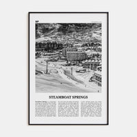 Steamboat Springs No 1 Poster Black Metal / 8x12 in Nbourhood Travel B&W Poster