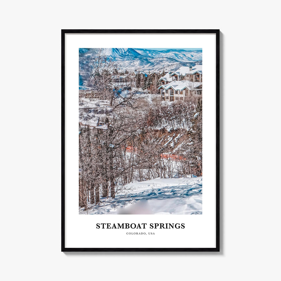 Steamboat Springs no. 2 colorful classic poster of Colorado, USA – vertical wall art, unframed print shown in interior mockup