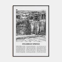 Steamboat Springs No 2 Poster Black Metal / 8x12 in Nbourhood Travel B&W Poster