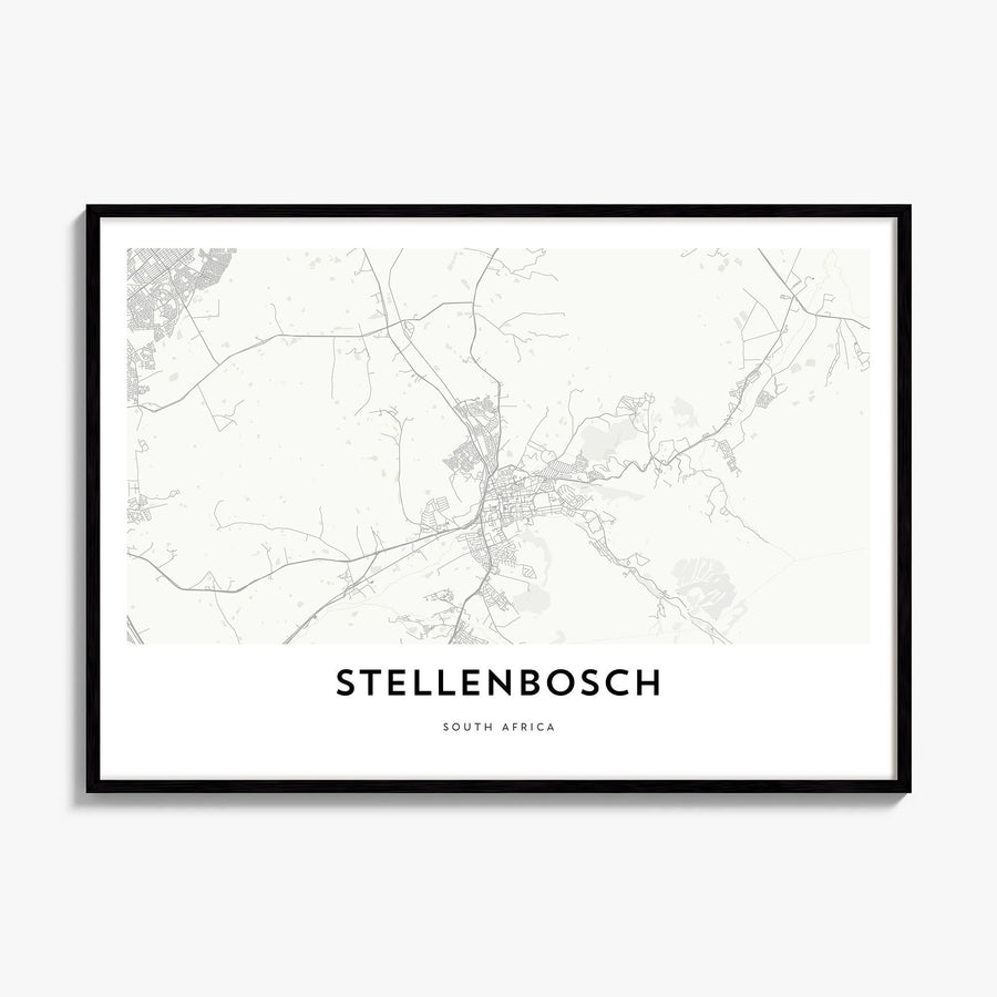 Stellenbosch Map Poster, framed poster mockup