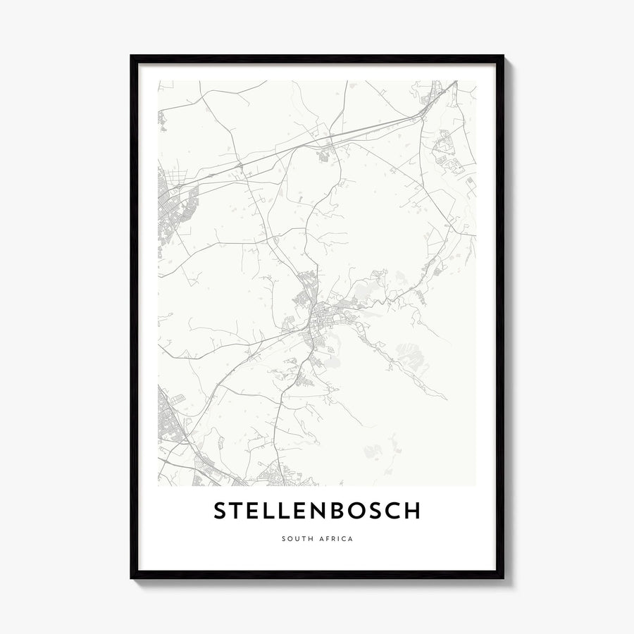 Stellenbosch Map Poster, framed poster mockup