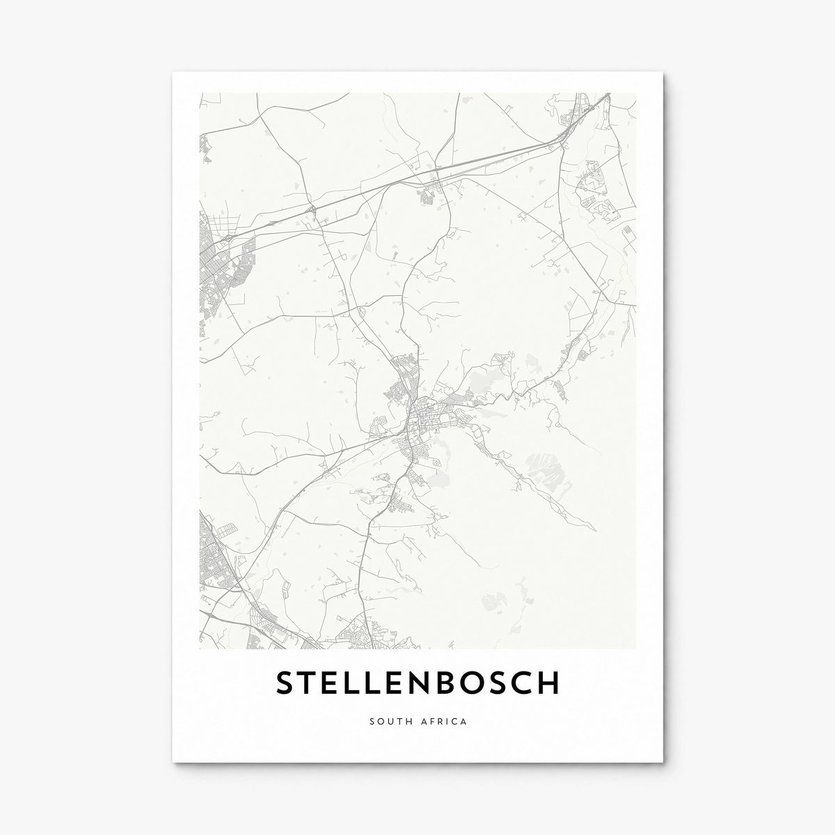 Stellenbosch Map Poster, print only (unframed)