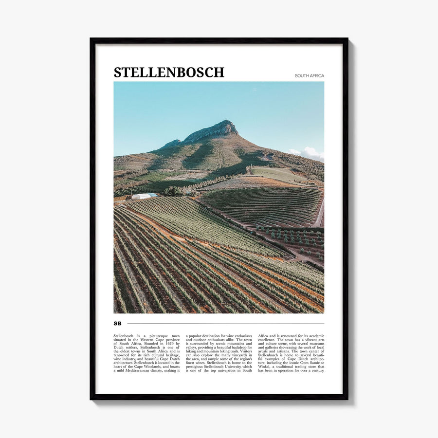 Stellenbosch Travel Poster, framed poster mockup