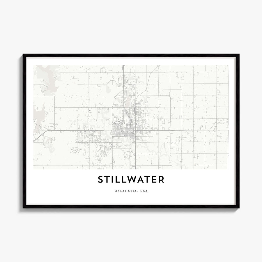 Stillwater Map Poster, framed poster mockup