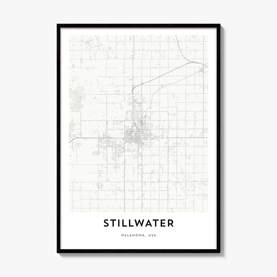 Stillwater Map Poster, framed poster mockup