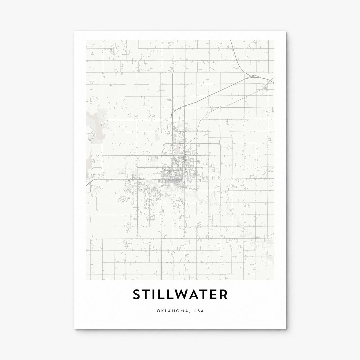 Stillwater Map Poster, print only (unframed)