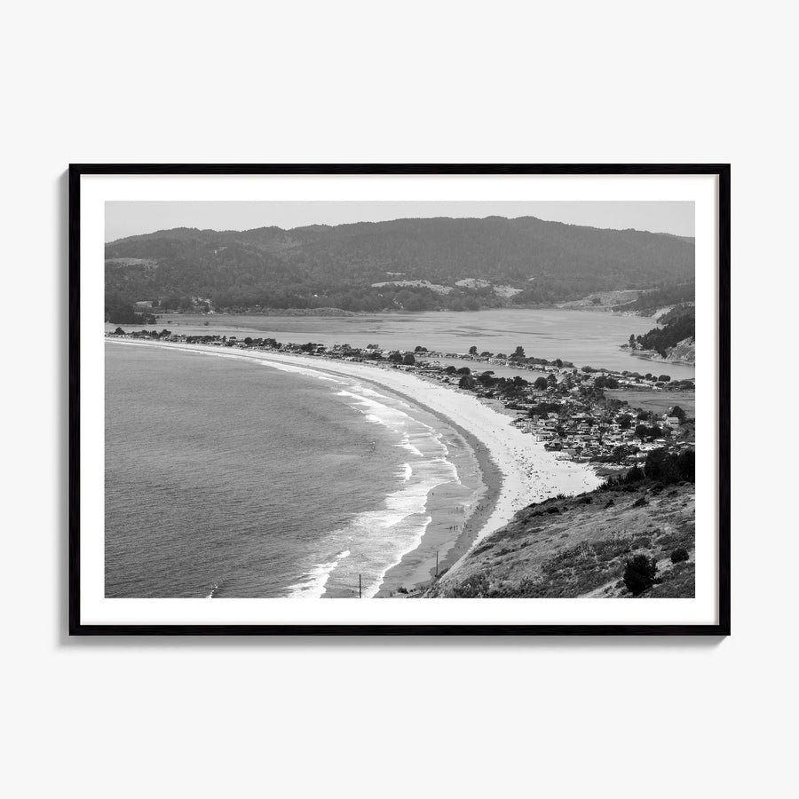 Stinson Beach Photo Poster, framed poster mockup, white border